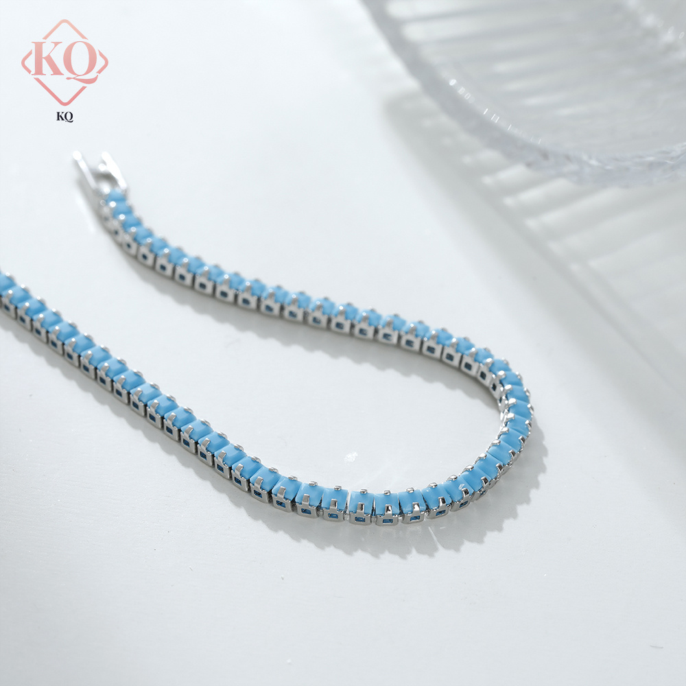 KQ Square Gemstone Bracelet Copper Material 6.69in